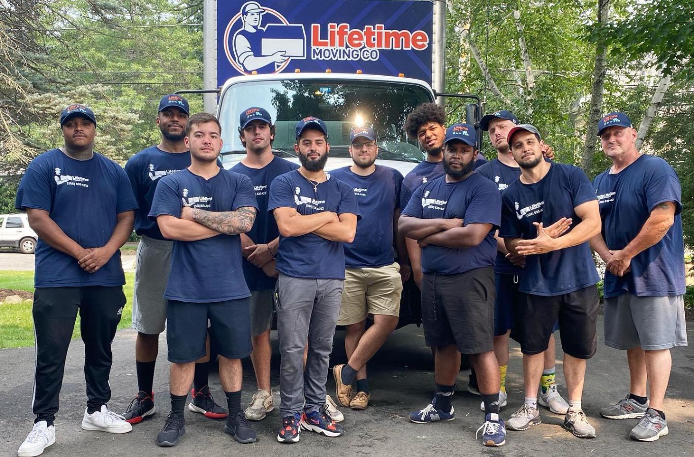 A trained Lifetime Moving Co team member safely wrapping and transporting household items as part of residential movers services in Medford, MA.