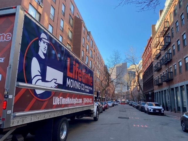 Lifetime Moving Co team safely packs and moves apartment belongings for a local relocation in Medford, MA.